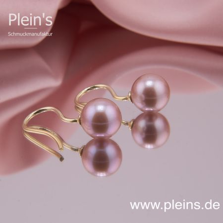 Echte Perlen Ohrringe Farbe Lavendel